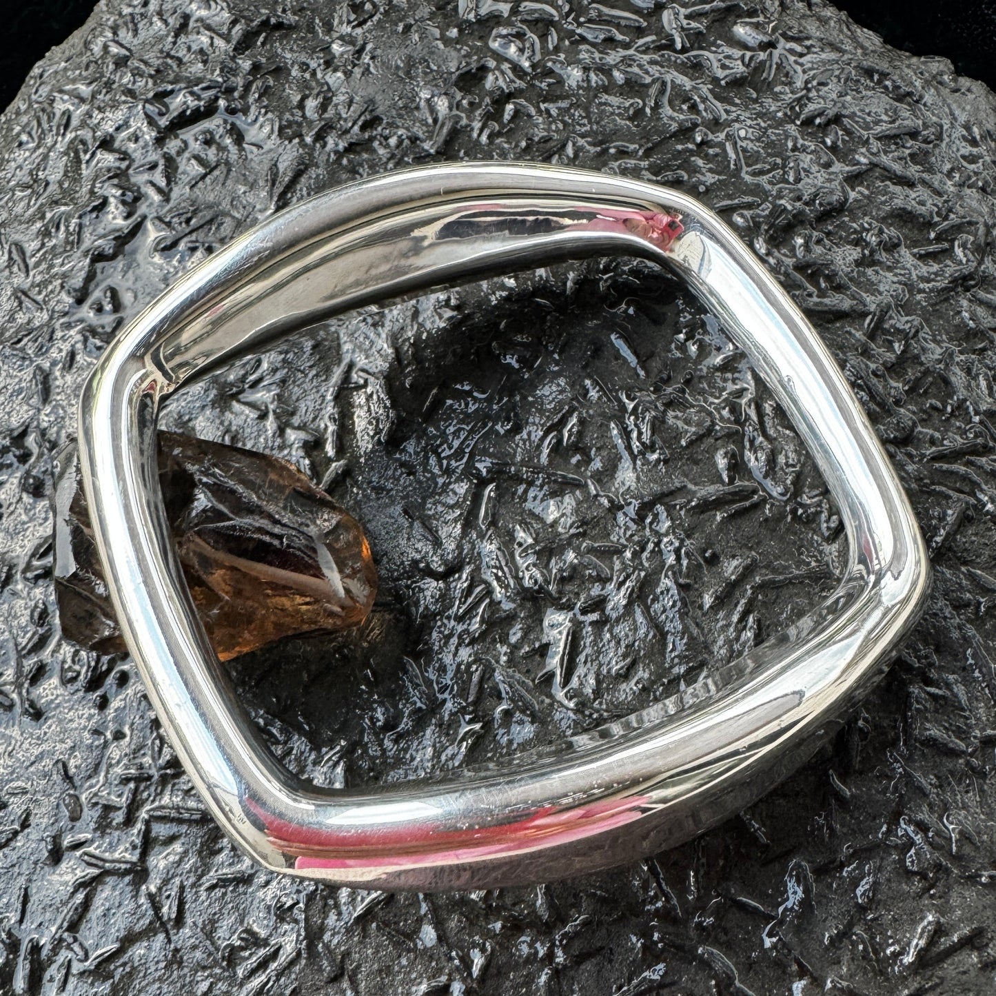 "Softened Geometry" Sterling Silver Bangle Bracelet